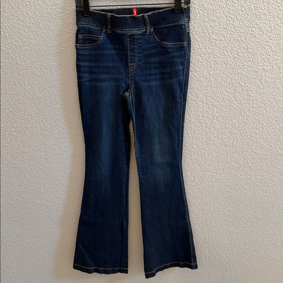 Spanx High Waist Booty Lift Shaping Flare Pull on Denim Jeans Size Petite Small - Picture 3 of 8